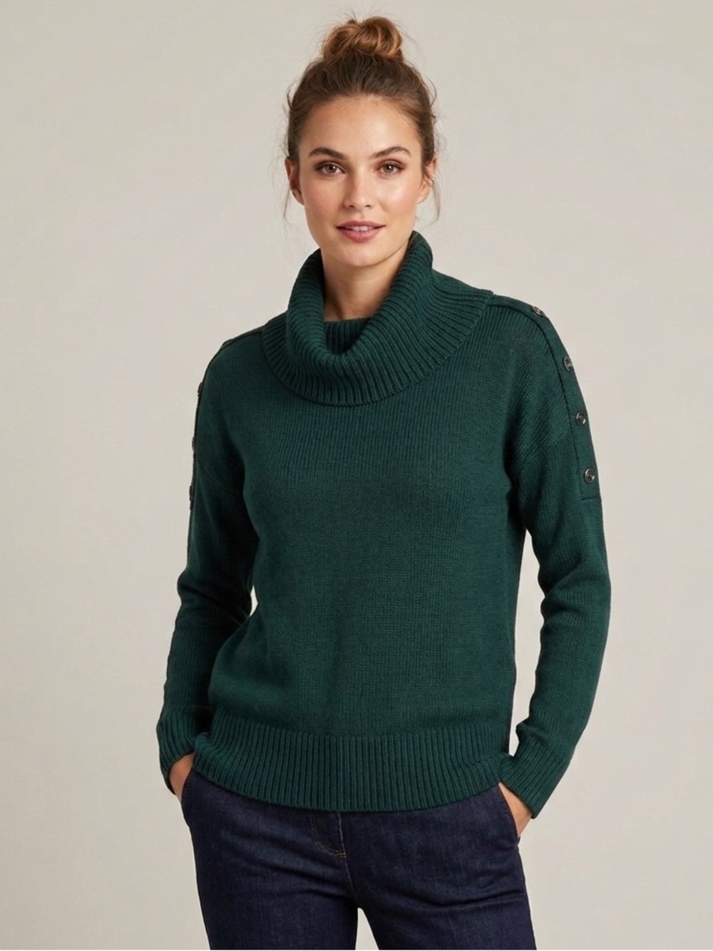 RW&CO. Deep Green Cowl Neck Sweater